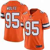 Nike Men & Women & Youth Broncos 95 Derek Wolfe Orange Color Rush Limited Jersey,baseball caps,new era cap wholesale,wholesale hats